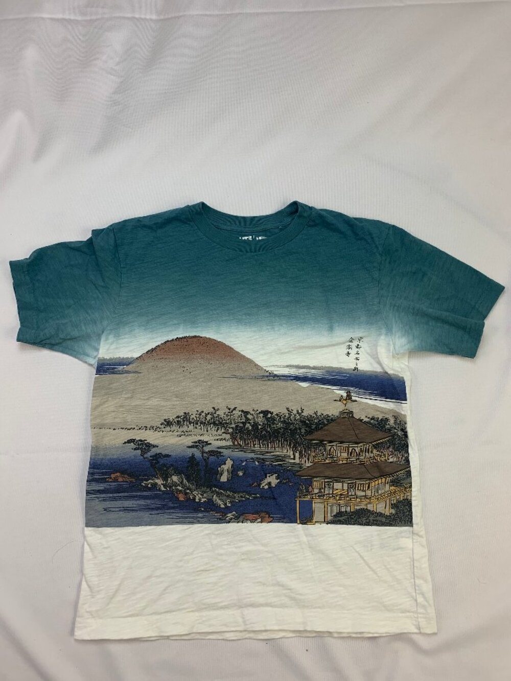 Uniqlo Graphic blue white Japan Cropped t shirt size medium